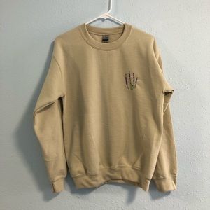 embroidered “lavender bunch” crewneck sweatshirt